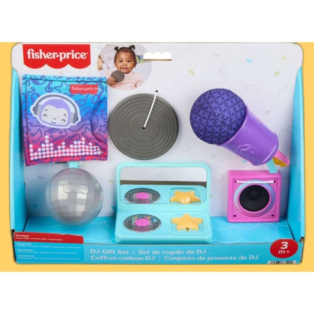 NIB Fisher-Price DJ 6 Pc Sensory Baby Toys Music Gift Set Ages 3M+